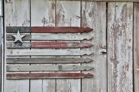 Framed American Flag in Benge Print