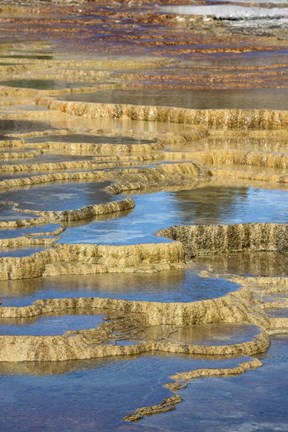 Framed Mineral Deposit Formation, Yellowstone National Park Print