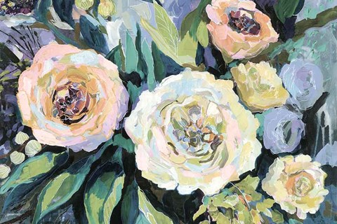 Framed Walk in the Garden Neutral Crop Print