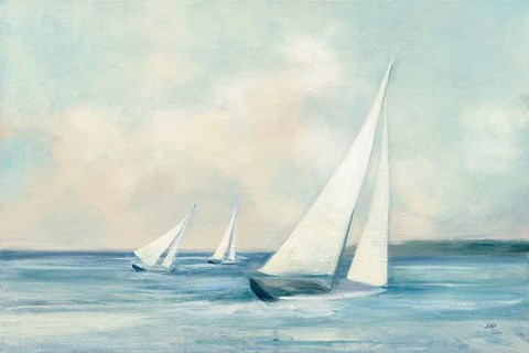 Framed Sailboats at Sunrise Print