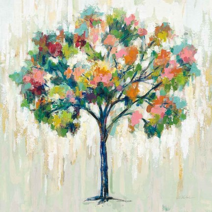 Framed Blooming Tree Neutral Print
