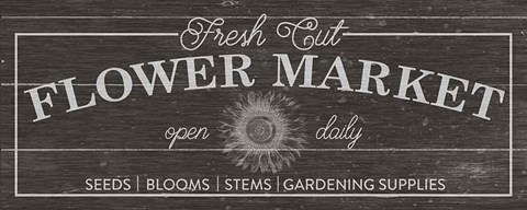 Framed Flower Market I Dark Wood Print