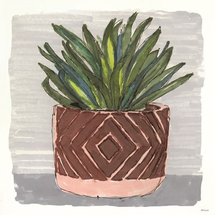 Framed Potted Agave II Print