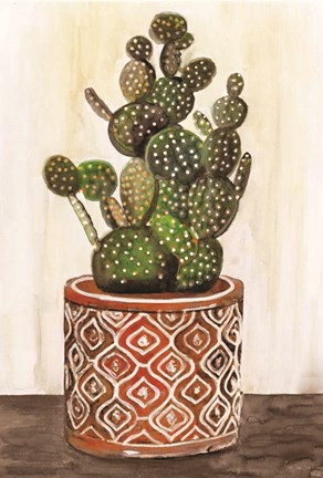 Framed Potted Cactus I Print