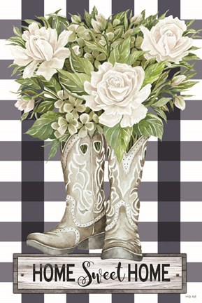 Framed Home Sweet Home Cowboy Boots Print