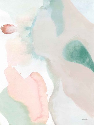 Framed Sage and Pink Abstract II Print