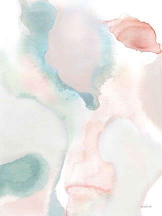 Framed Sage and Pink Abstract I Print