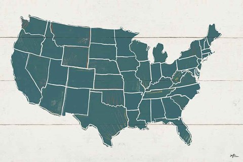 Framed Peace and Lodge USA Map Print