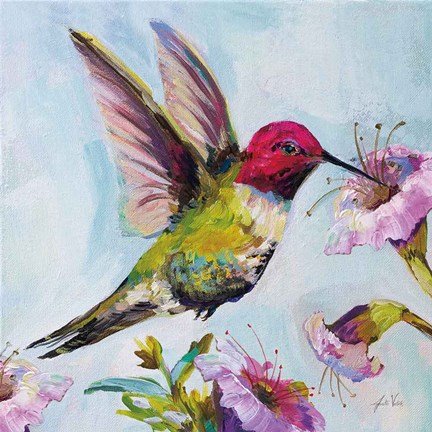 Framed Hummingbird I Florals Print