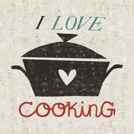 Framed I Love Cooking Print