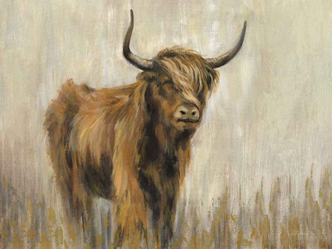 Framed Highland Mountain Cow Print