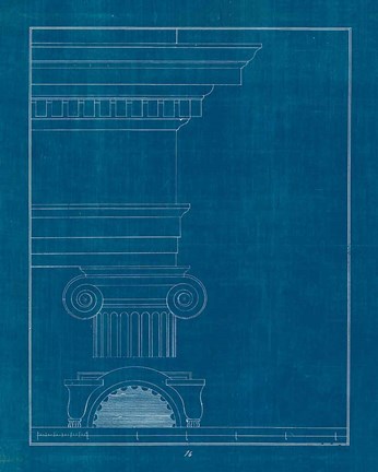 Framed Architectural Columns I Blueprint Print