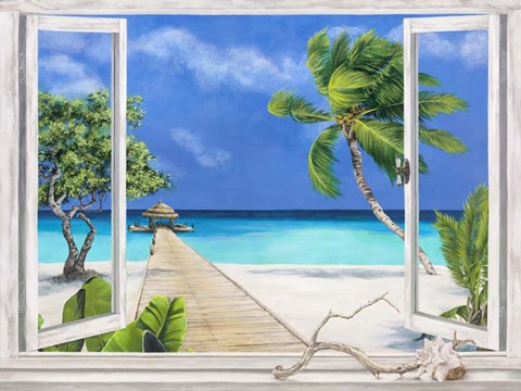 Framed Plage Tropicale Print