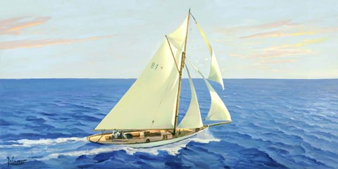 Framed Veleggiando nel Blu Print