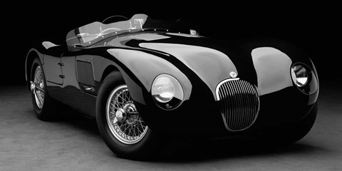 Framed 1951 Jaguar C-Type (BW) 1 Print