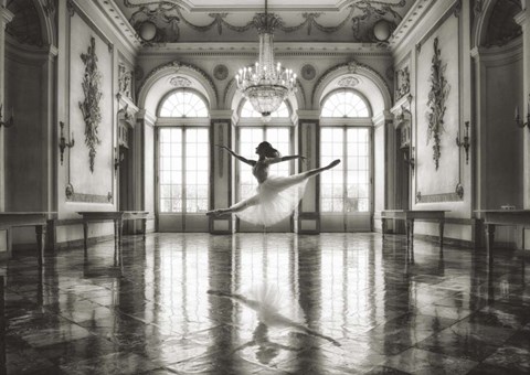 Framed Ballerina in a Palace Hall Print