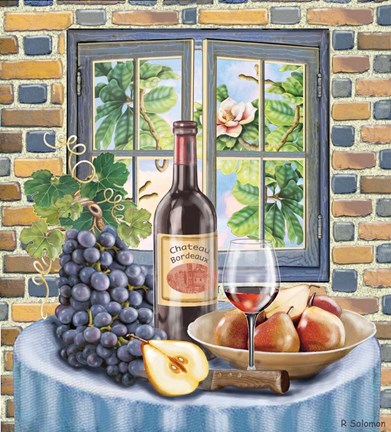 Framed Bordeaux in Magnolia Season Print