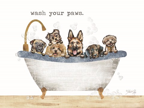 Framed Wash Your Paws Print