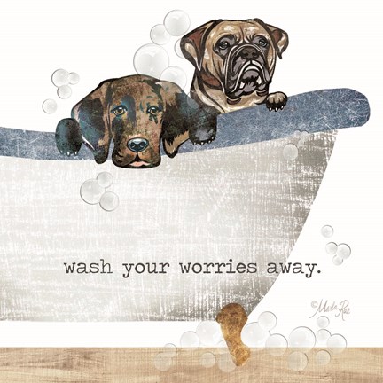 Framed Wash your Worries Away Print