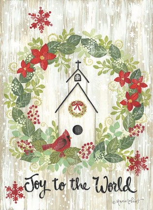 Framed Joy to the World Wreath Print