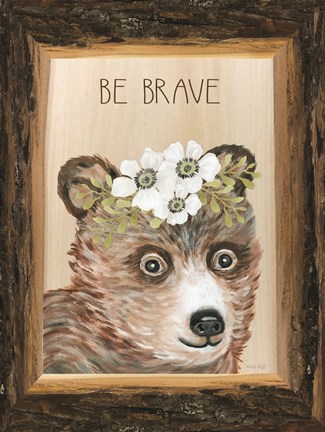 Framed Be Brave Bear Print