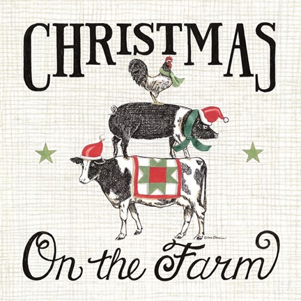 Framed Christmas on the Farm Print