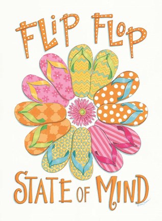 Framed Flip Flop State of Mind Print