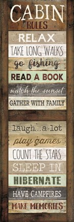 Framed Cabin Rules Print