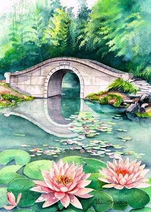 Framed Waterlily Garden Print