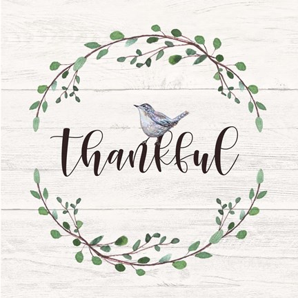 Framed Thankful Sign Print