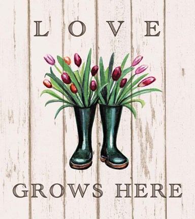 Framed Love Grows Here Print