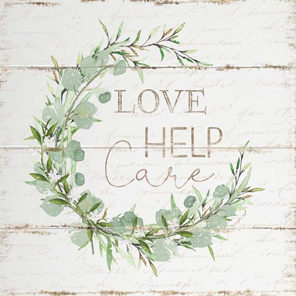 Framed Love Help Care Print