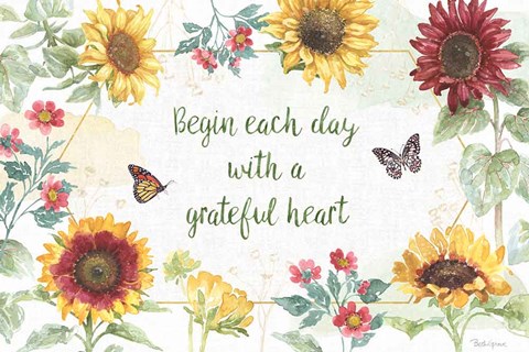 Framed Sunflower Splendor I Print