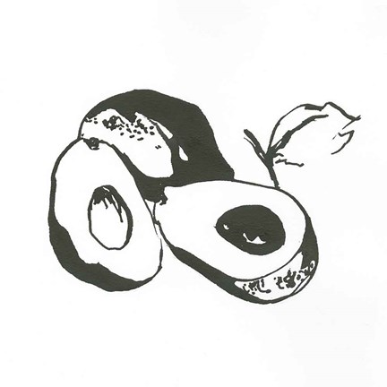 Framed Avacado II BW Print