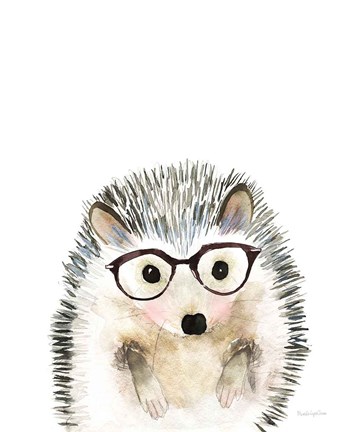 Framed Hedgehog in Glasses Print