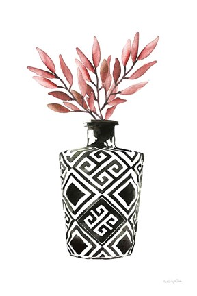 Framed Geometric Vases III Print