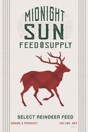Framed Midnight Sun Reindeer Feed v2 Print