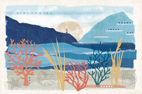 Framed Coastal View I Print