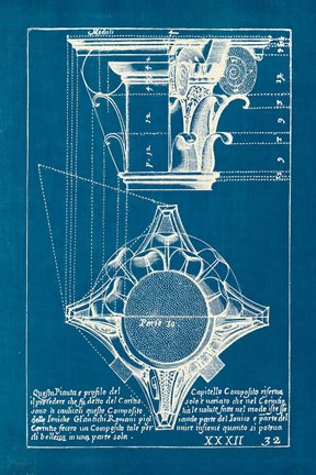 Framed Architectural Drawings X Blueprint Print