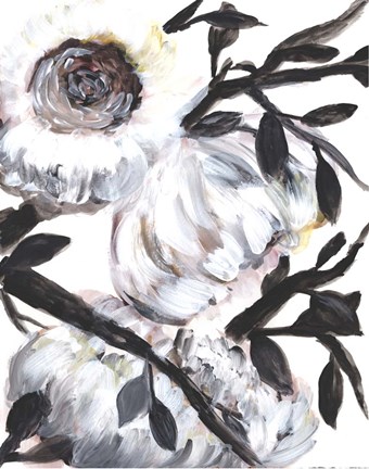 Framed Farmhouse White Bush I Print