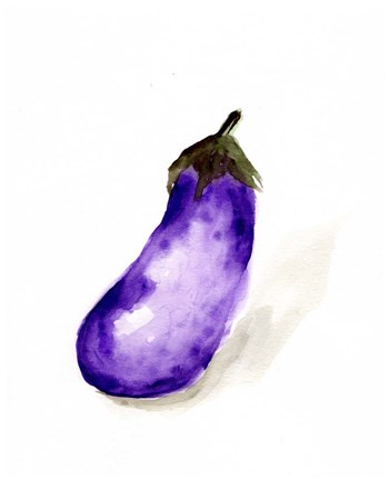 Framed Veggie Sketch plain VII-Eggplant Print