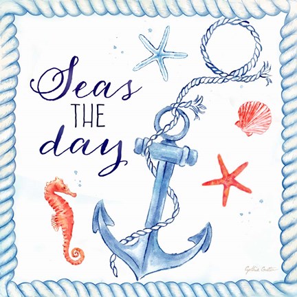 Framed Nautical Sea Life III-Anchor Print