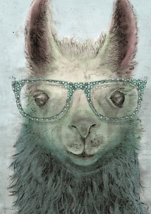 Framed Colorful Llama panel I Print