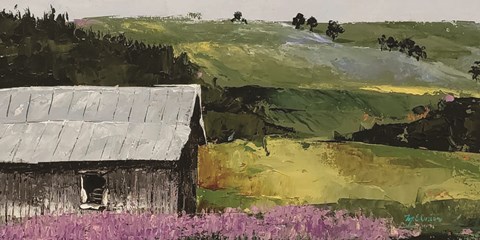 Framed Flower Field landscape Print