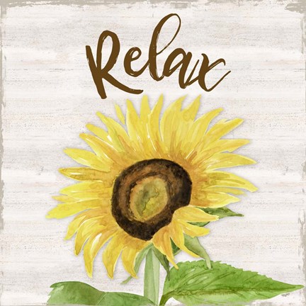 Framed Fall Sunflower Sentiment III-Relax Print