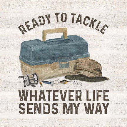 Framed Less Talk More Fishing III-Tackle Print