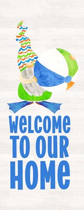 Framed Gnomes of Summer vertical II-Welcome Print