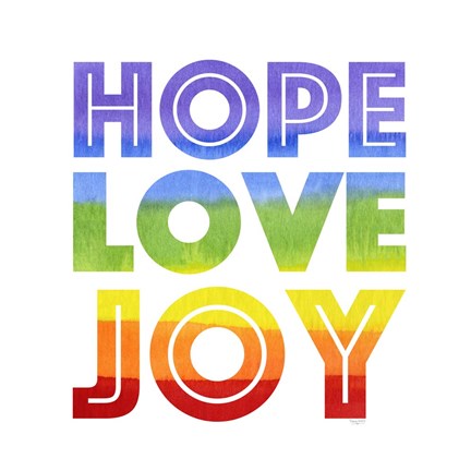 Framed Rainbows VII-Hope Love Joy Print