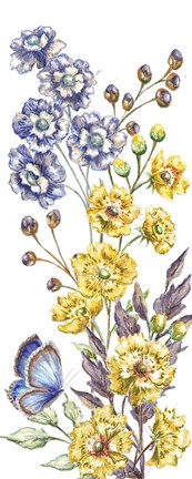 Framed Wildflower Stem panel VI Print
