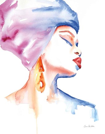 Framed Woman in Purple Print